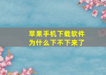 苹果手机下载软件为什么下不下来了