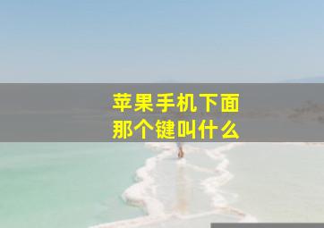 苹果手机下面那个键叫什么