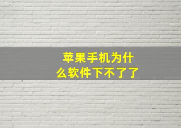 苹果手机为什么软件下不了了