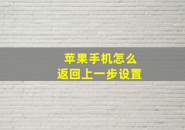 苹果手机怎么返回上一步设置