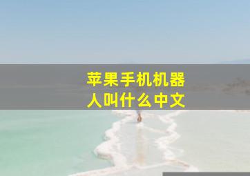 苹果手机机器人叫什么中文