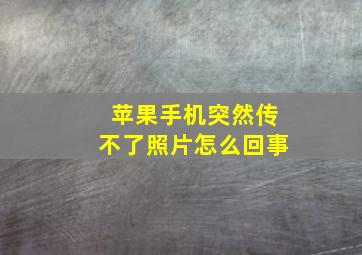 苹果手机突然传不了照片怎么回事