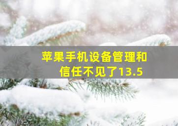 苹果手机设备管理和信任不见了13.5