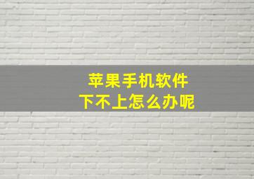 苹果手机软件下不上怎么办呢