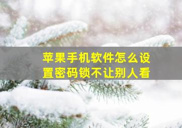 苹果手机软件怎么设置密码锁不让别人看