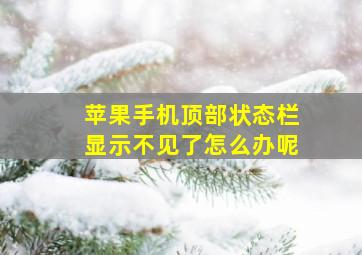 苹果手机顶部状态栏显示不见了怎么办呢