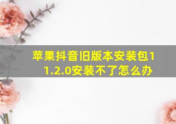 苹果抖音旧版本安装包11.2.0安装不了怎么办