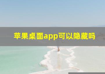 苹果桌面app可以隐藏吗