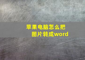 苹果电脑怎么把图片转成word