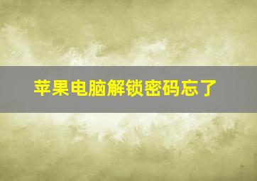 苹果电脑解锁密码忘了