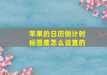 苹果的日历倒计时标签是怎么设置的