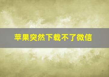 苹果突然下载不了微信