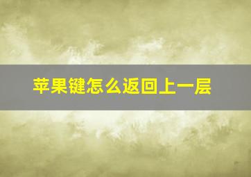 苹果键怎么返回上一层