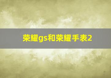 荣耀gs和荣耀手表2