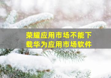 荣耀应用市场不能下载华为应用市场软件