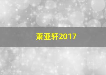 萧亚轩2017