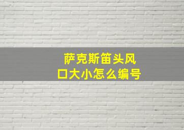 萨克斯笛头风口大小怎么编号