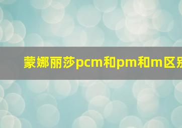 蒙娜丽莎pcm和pm和m区别