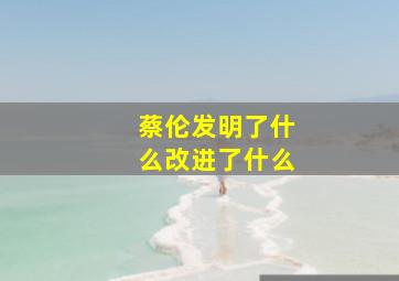 蔡伦发明了什么改进了什么