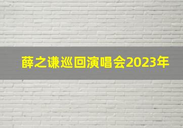 薛之谦巡回演唱会2023年