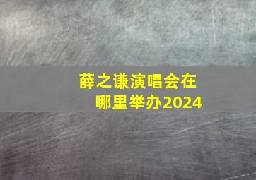 薛之谦演唱会在哪里举办2024