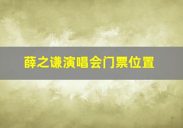 薛之谦演唱会门票位置