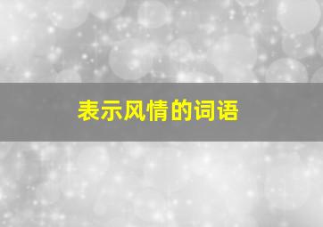 表示风情的词语