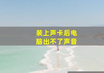 装上声卡后电脑出不了声音