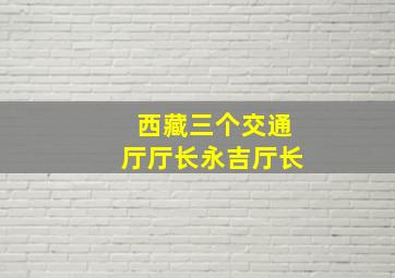 西藏三个交通厅厅长永吉厅长