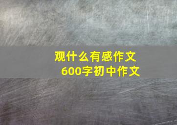 观什么有感作文600字初中作文