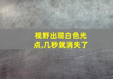 视野出现白色光点,几秒就消失了