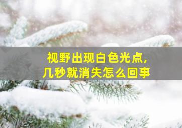 视野出现白色光点,几秒就消失怎么回事