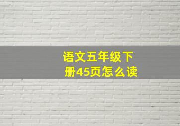 语文五年级下册45页怎么读