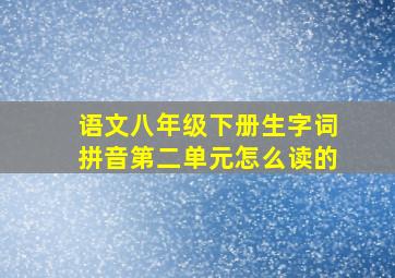 语文八年级下册生字词拼音第二单元怎么读的