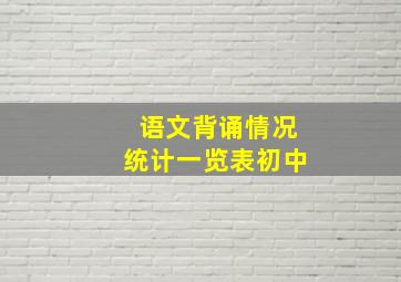 语文背诵情况统计一览表初中