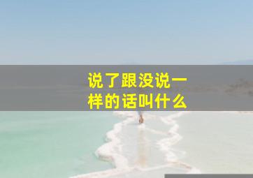 说了跟没说一样的话叫什么