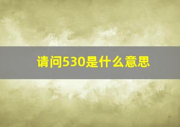 请问530是什么意思