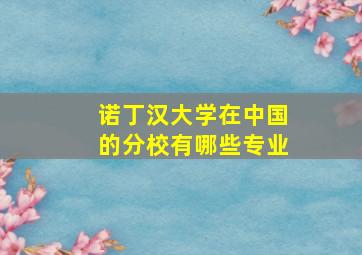 诺丁汉大学在中国的分校有哪些专业