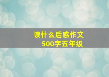 读什么后感作文500字五年级