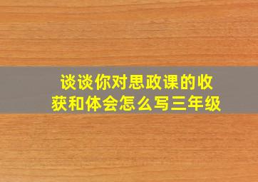 谈谈你对思政课的收获和体会怎么写三年级