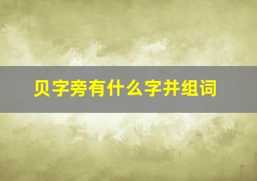 贝字旁有什么字并组词