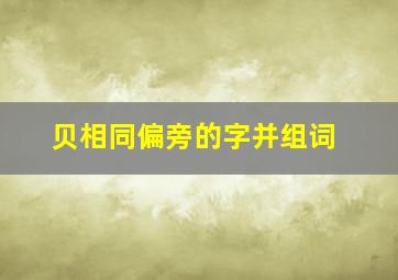 贝相同偏旁的字并组词