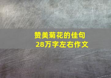 赞美菊花的佳句28万字左右作文