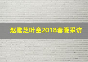 赵雅芝叶童2018春晚采访