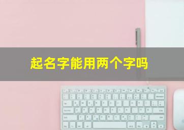 起名字能用两个字吗