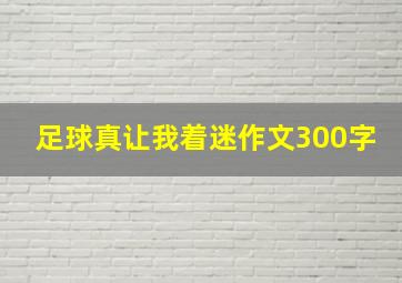 足球真让我着迷作文300字