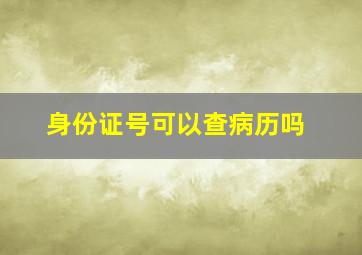 身份证号可以查病历吗