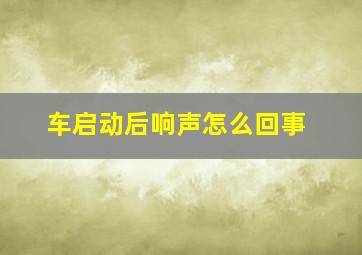 车启动后响声怎么回事