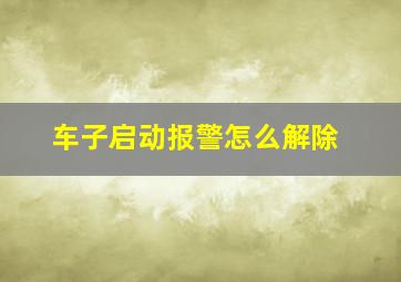 车子启动报警怎么解除