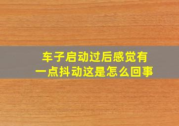 车子启动过后感觉有一点抖动这是怎么回事